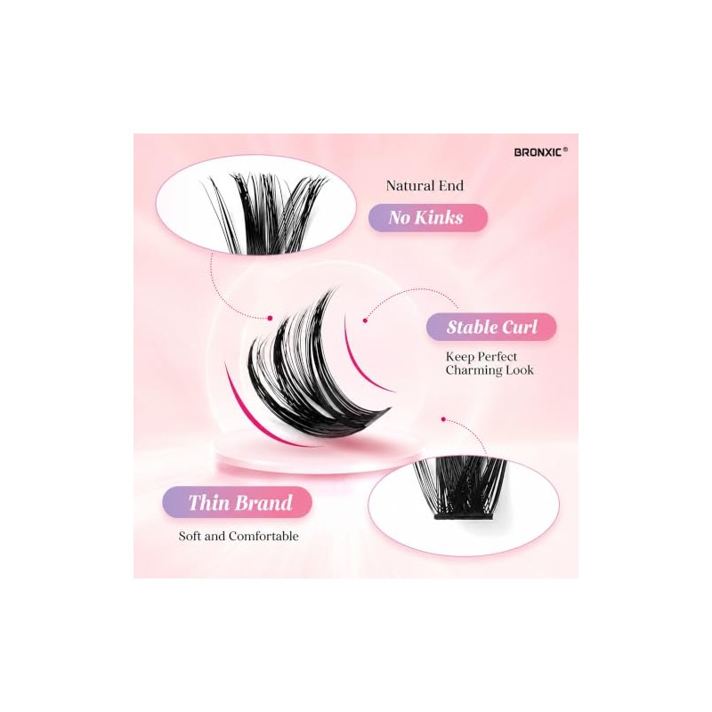 Individual Eyelashes Kit 600+ Pieces 30D-40D-50D-60D-80D-100D Volume Cluster Lashes Extensions,