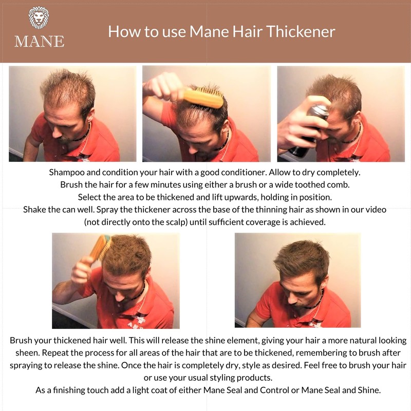 MANE Hair Thickening Fiber Spray (200 ml, Black)