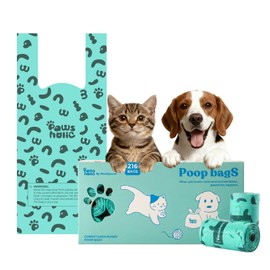 Dog Poop Bags Rolls with Handles, 18 Rolls 216 Counts, Extra Thick Leak Proof Pet Waste Bags, Refill Rolls for Small Medium Large Dogs and Cats（Unscented）