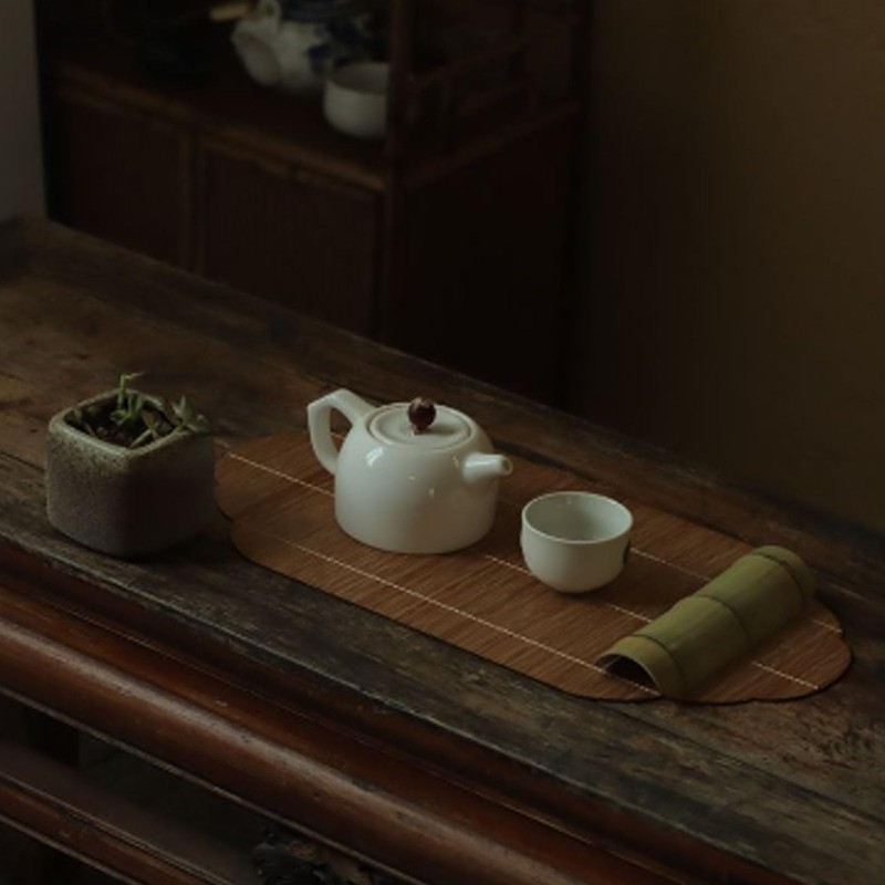 BTSEURY Tea Ceremony, Tea Tablemat Slat, Japanese Style Zen Good