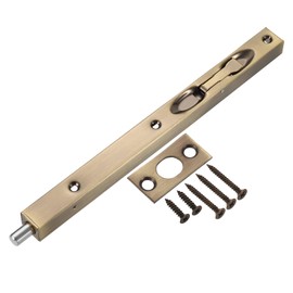 uxcell uxcell Door Bolts Latch 10 Inch, Stainless Steel Security Door Guard Lever Action Flush Slide Lock for Inactive Leaf, Double Dummy Door, Bronze