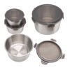 4Pcs Stainless Steel Preservation Box Large Capacity Round Food Storage