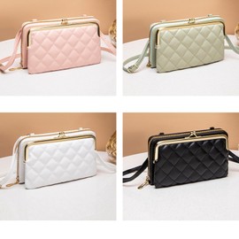 Brightrust Women's Smartphone Pouch Shoulder Zipper Purse Bag Crossbody Shoulder Lightweight, white