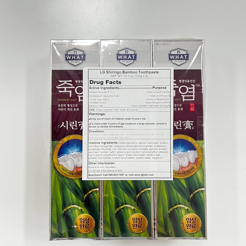 LG Shiringo Bamboo Salt Toothpaste for Sensitive Teeth 120gram (4.23ounce)