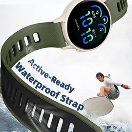 GEAK Two-tone Design Compatible with Garmin Forerunner 245 Watch Band, 20mm Quick Release Soft Silicone Sport Replacement Straps Compatible for Garmin Venu/Venu Sq/Forerunner 245/645 Music Band