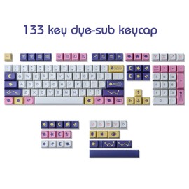 JOMKIZ Keycaps,132 Keys PBT Keycaps Set Constellation XDA Profile Dye Sublimation Customized US Layout Keycaps for with Cherry MX Switches Mechanical Keyboards