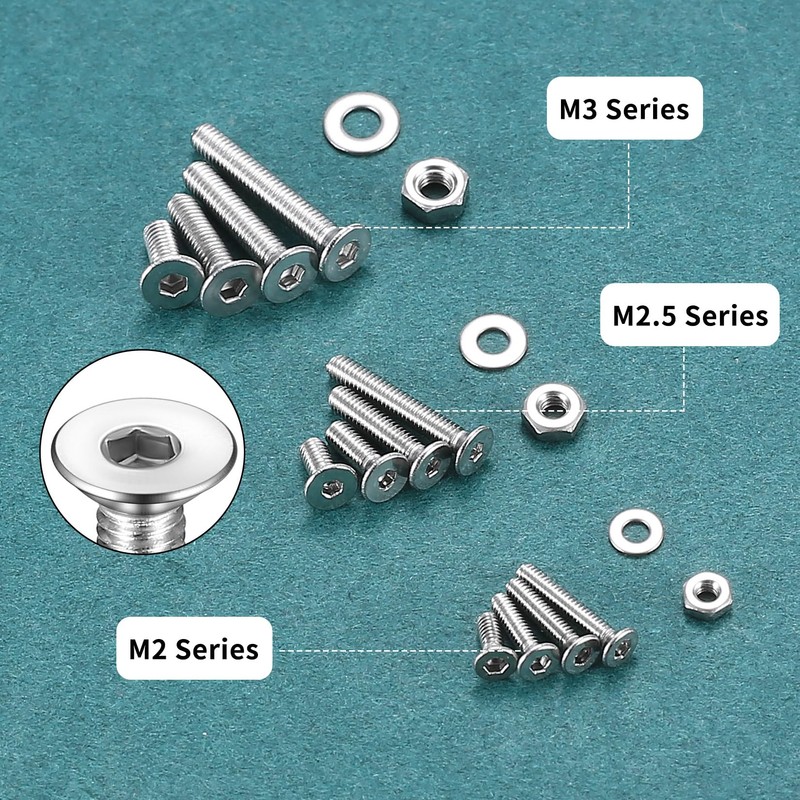 M2 M2.5 M3 Countersunk Bolts and Set, Torx Screws Set,