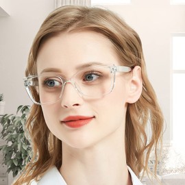 WEMOOTANTS Oversized Reading Glasses 2.0 Designer Readers for Women Retro Cat Eye Large Clear Frame 1.0 1.25 1.5 1.75 2.0 2.25 2.5 2.75 3.0 3.5 4.0 5.0 6.0 Bling Reading Glasses Transparent