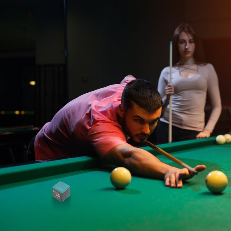 Kichvoe 12pcs Pool Cue Chalk, Deep Green, 2.5cm, Set of