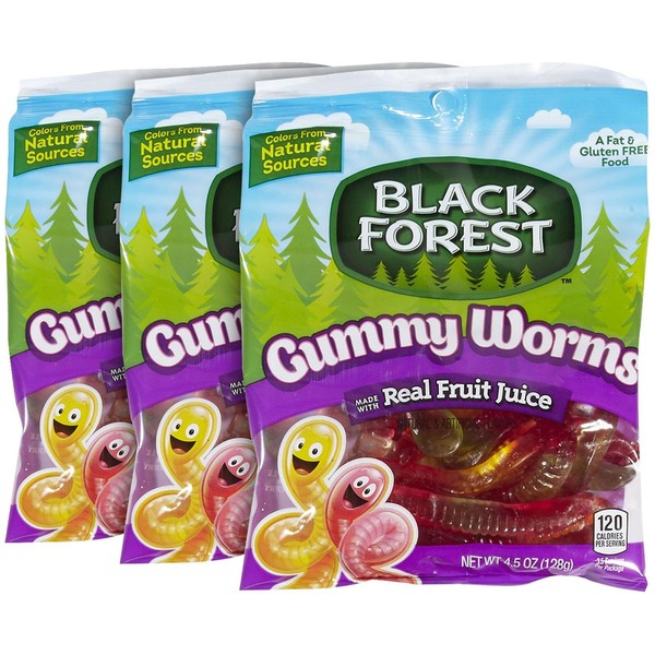 Black Forest Gummies-Gummy Worms- 4.5 Ounce (Pack of 3)