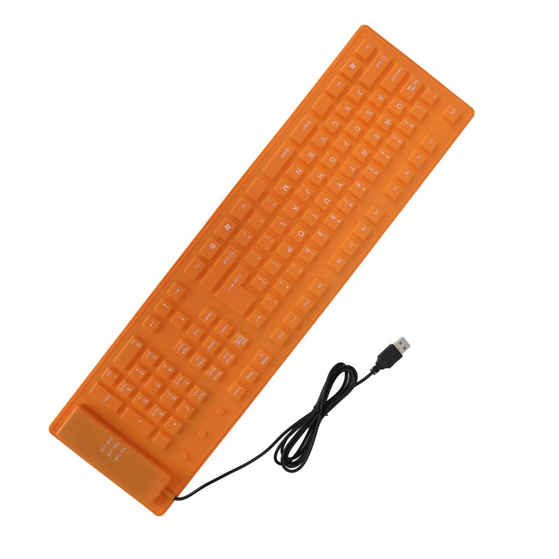 Foldable Silicone Keyboard 108 Keys Silicone Foldable USB Wired Waterproof