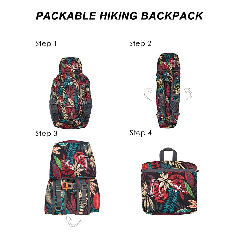 POKARLA Lightweight Packable Backpack 40L Hiking Daypack Walking Rucksack Foldable