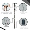 Amazing Health Pretty Flower Height Adjustable Folding Walking Sticks (White)