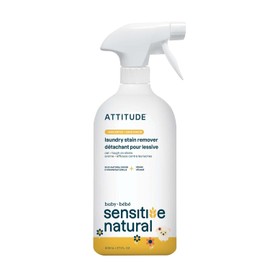 ATTITUDE Laundry Stain Remover for Baby Clothes, Plant- and Mineral-Based Ingredients, Vegan and Cruelty-free Laundry Products for Sensitive Skin, Unscented, 27 Fl Oz