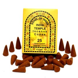 Song of India - India Temple Gift Set #10 | Natural Incense Cones & Sticks, Aroma Oil, Ceramic Oil Burner, Coffin Box Incense Burner | Wellness, Meditation, Yoga, Relaxation, Spiritual, Aromatherapy
