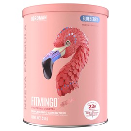 Birdman Fitmingo Proteína Vegana | Potenciadores de Colágeno, Inositol y Ácido Hialurónico | Vitamina D3, Zinc | Enzimas Digestivas | Sabor Blueberry 