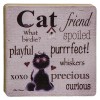 Hearthside Cat Friend Wood Block Sign Distressed Country Prim NWT