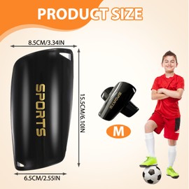 Football Kids Shin Pads, 6-12 Years Kids Shin Pads for Football Games, Insert-Type Sturdy Shin Guards for Games, EVA Cushon Protection Reduce hit & Injuries (Black)