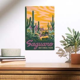 Lantern Press 10x15 Inch Wood Sign, Ready to Hang Wall Decor, Saguaro National Park, Arizona, Explorer Series, Saguaro