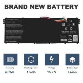 AC14B8K AC14B3K Laptop Battery for Acer Aspire R5-471T R5-571T R5-571TG R5-571TG-7229 R7-371T N15W5 CB5-571 CB3-531 Swift 3 SF314-51 SF314-52 Nitro 5 AN515-51 AN515-52 Aspire 5 A515-51 4ICP5/57/80