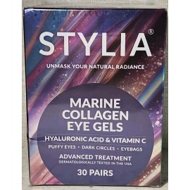 Stylia 30 Pairs Marine Collagen Under Eye Gels Pads for Puffiness & Dark Circles 02/27