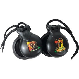 Spanish castanet souvenir, black color with typical Spanish drawings.