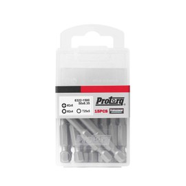 Protorq Assorted screwdrive bits, Phillips 2, Square 2, T25 Torx, 2inch, 15 pieces, with Storage Case