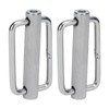 2Pcs Slide Buckle 316 Stainless Steel Rectangle Adjustable Knurled Roller