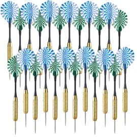 Playtastic dart accessories: set of 24 brass darts with steel tip, 100 wings, 200 rubber rings (steel dart set, dart sets, dartboard)
