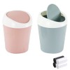 QLFJ-FurDec 2PCS Plastic Mini Wastebasket Bathroom Bins with Swing Lid