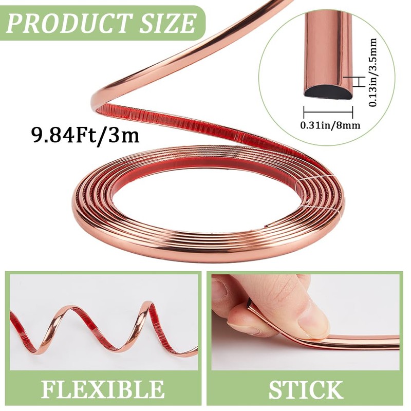 CRASPIRE 10Ft Peel and Stick Molding Trim Flexible Self-Adhesive Decorative