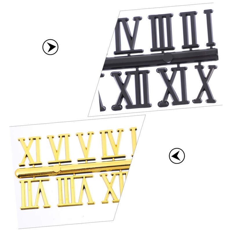 Gadpiparty 15 Sets DIY Clock Replacement Numerals Roman and Arabic