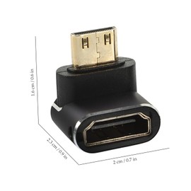 LABRIMP 2pcs Right Angle Video Connector Adapter Mini A Female to C Male Converter for Projector and Tv Receiver Durable and Easy to Use for Tight Spaces