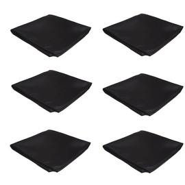 FOMANN Mens Pocket Squares Handkerchief 6 PK Wedding Party Solid Color Handkerchiefs (Black)