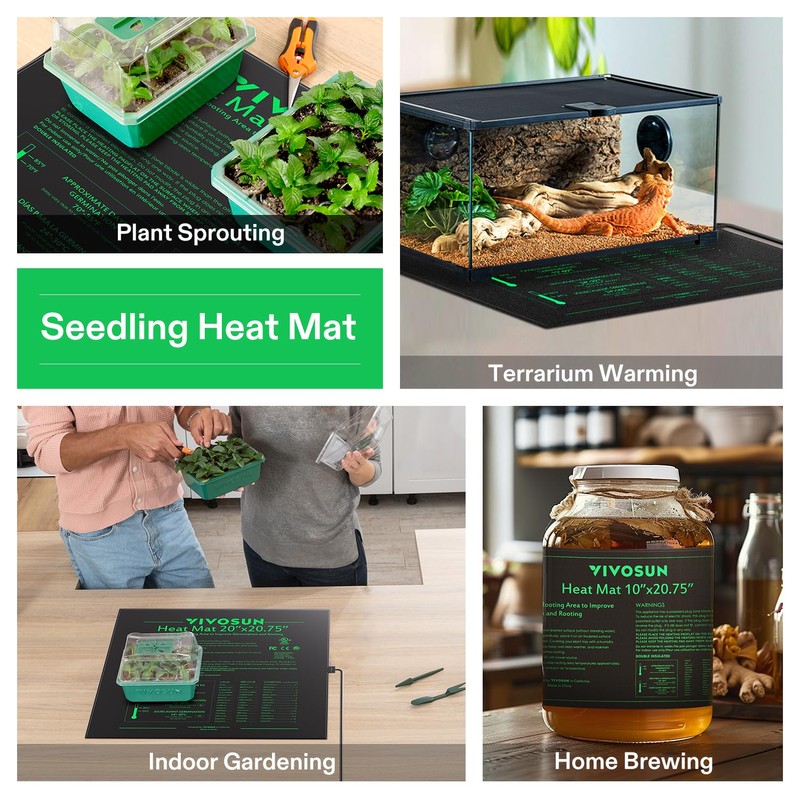VIVOSUN 20" x 20.75" Seedling Heat Mat and Digital Thermostat