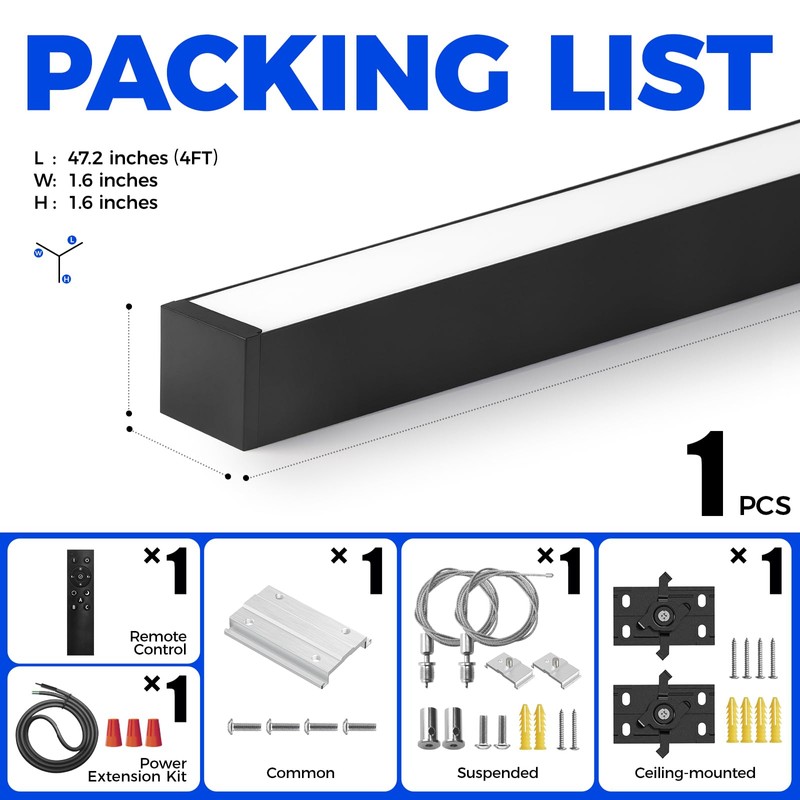 Barrina 4040 Remote Series LED Linear Light Fixture with Remote,