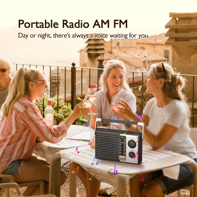 Yewrich AM FM Radio with Best Reception, Portable Battery Operated