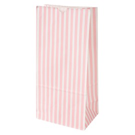 Restaurantware Bag Tek 8 LB Disposable Lunch Bags 100 Sturdy Take Out Bags - Flat Bottom Great For Restaurants Cafes And Bakeries Pink And White Paper Popcorn Bags Versatile For Grocery