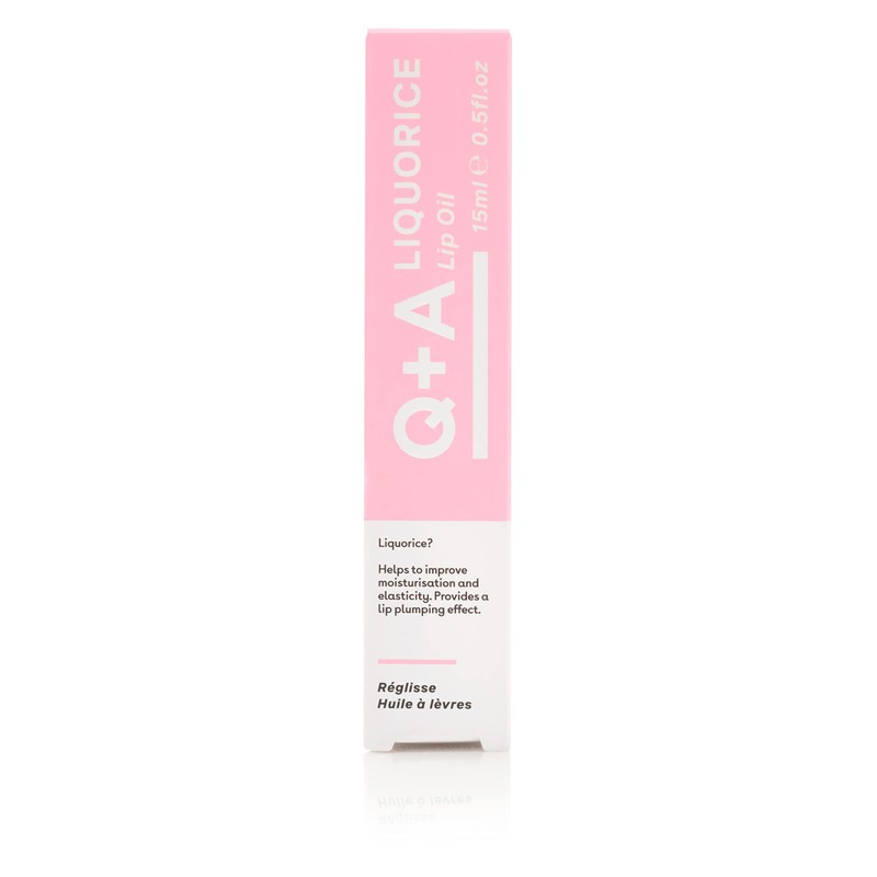 Q+A Liquorice Lip Oil. A hydrating, healing and plumping lip