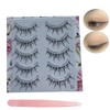 BSTYK Black False Eyelashes, 5 Pairs of Popular Transparent Eyelashes,