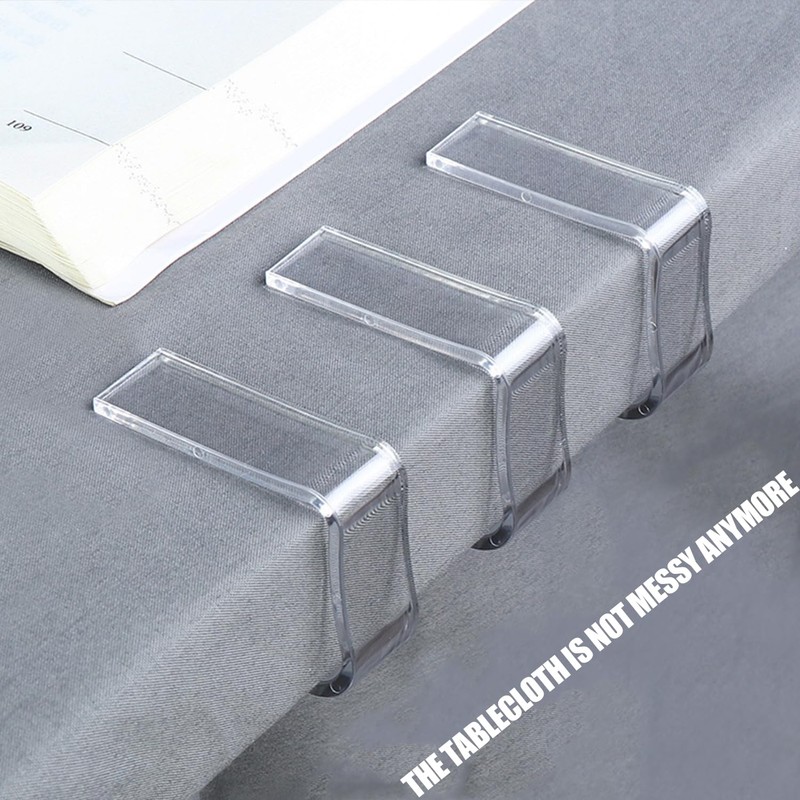 Clear Tablecloth Clips – 4-Pack Non-Slip Table Cover Holders –