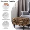 Hechitok Leopard Print Ottoman Cover Square Rectangle Folding Storage Stool