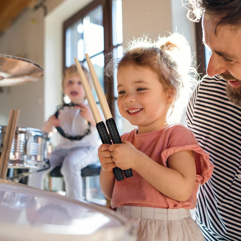 ROSENICE Taiko Drum Master Pair of Maibachi Drumsticks (Black)