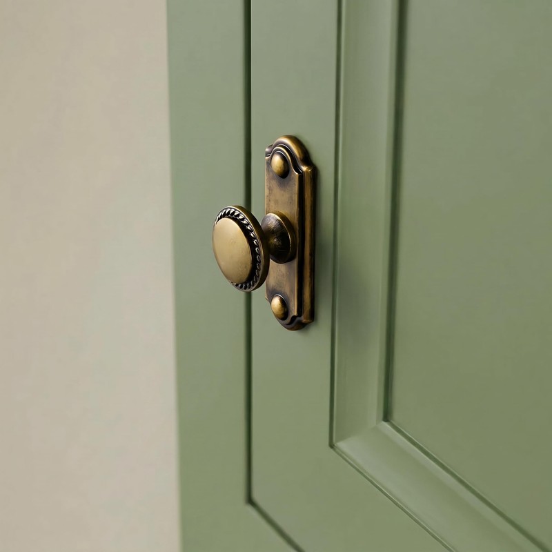 Yanxia Antique Brass Cabinet Knobs with Industrial Backplates Vintage Drawer