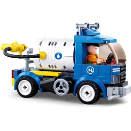 Sluban Clamping Blocks SL07168, Road Cleaning (121 Pieces) [M38-B0781C], Play Set, Clamping Blocks, City, with Toy Figure, City Life, Colourful