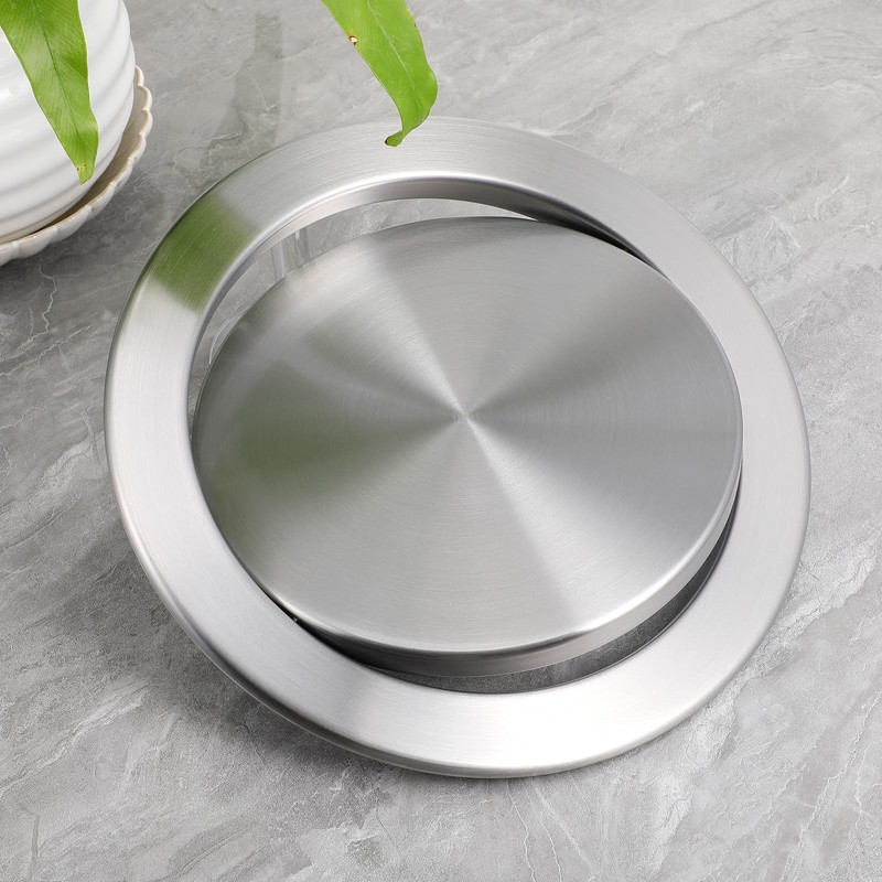 Generic Trash Can Lid: Embedded Countertop Built-in Trash Chute Round