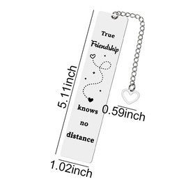 Long Distance Gifts for Best Friend Bookmark Gifts for Her Him Cute Bestie Book Mark Birthday Gifts for Women Men Farewell Goodbye Gifts for Friends Female Male Funny Book Markers for Reading