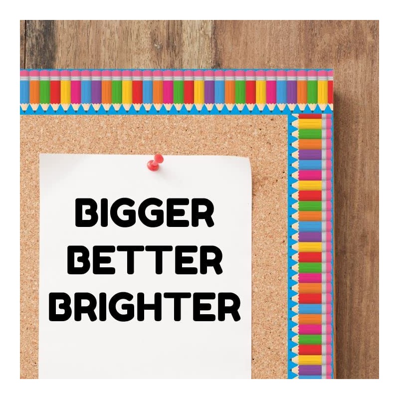 Colourful Pencils Classroom Trimmers 14.25m long Notice Board Display Borders