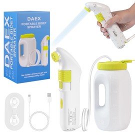 Portable Bidet for Travel – Electric High Pressure Rechargeable Bidet for Women & Men, 2.5L Bottle, 1600mAh Battery, 1300ML/min Strong Flow, Waterproof Personal Hygiene Sprayer for Travel & Home