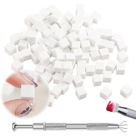 YAPKOLV 200 Eponge Ongle, with Metal Pliers, Nail Art Sponge Brushes, Nail Art Brushes, Nail Accessories, for Creating Various Nail Art Designs with Gradient